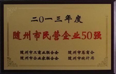 2013年度隨州市民營企業(yè)50強